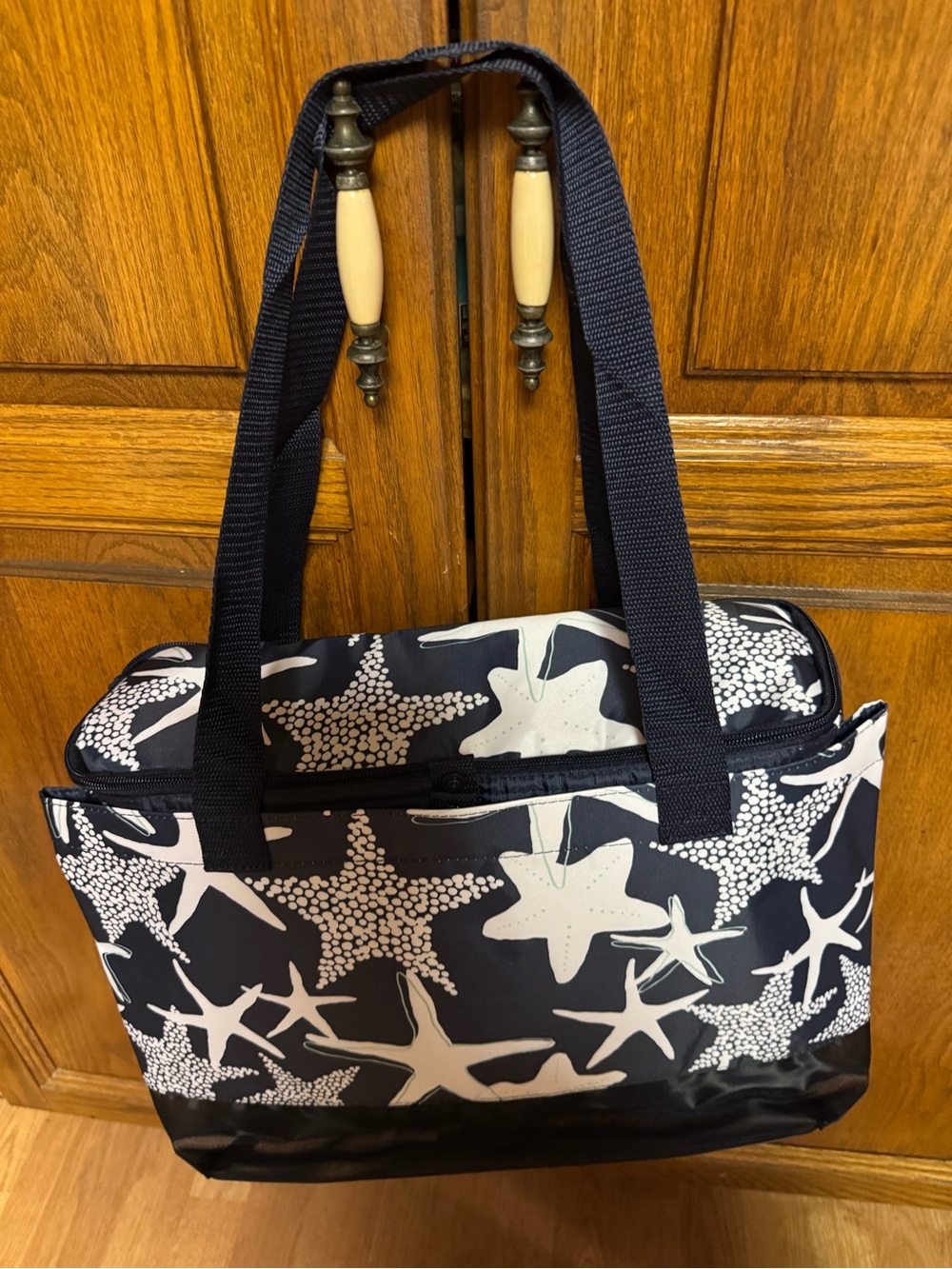 31 Thermal insulated tote, zipper closure snap closure in front NWT starfish - Picture 2 of 9